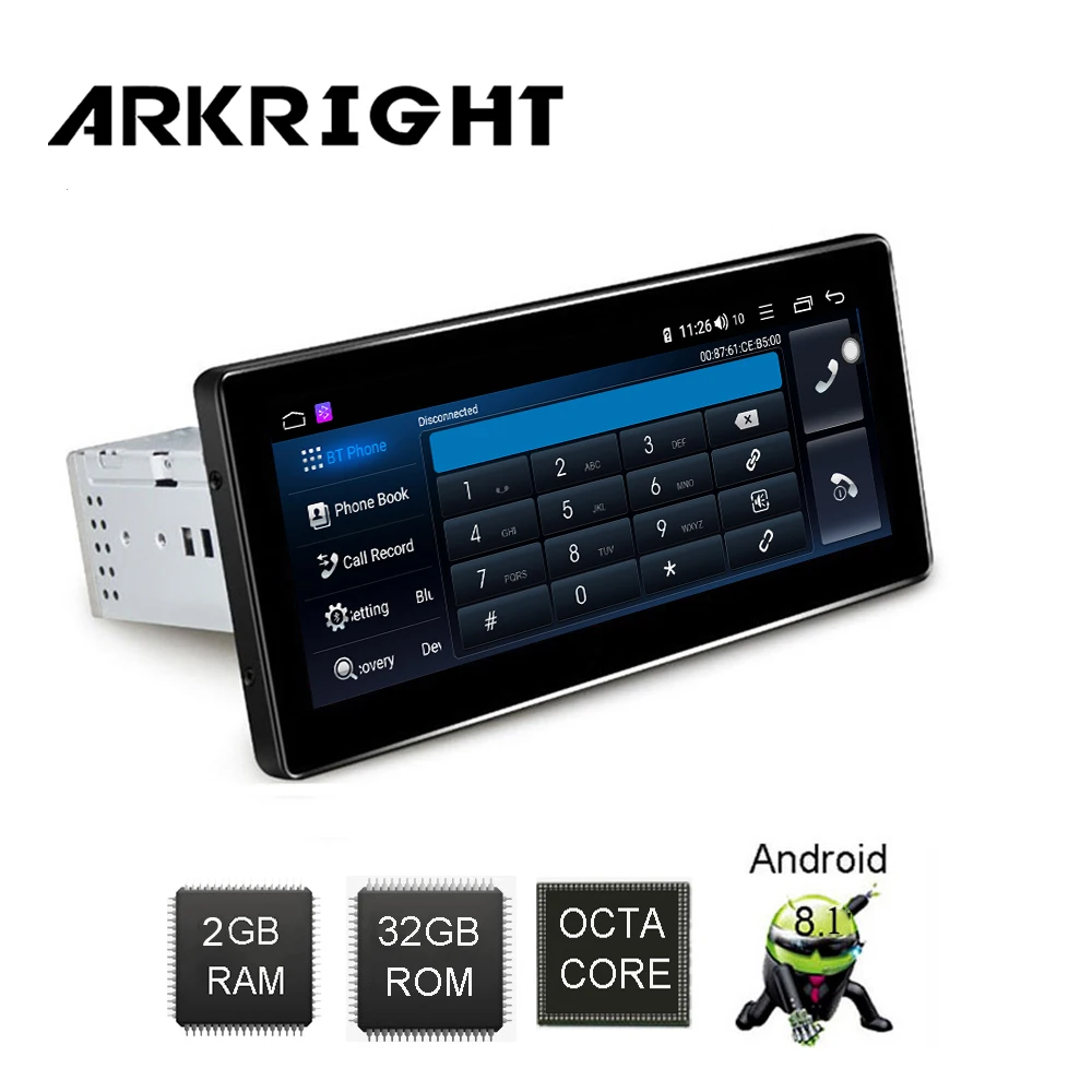 ARKRIGHT 8," 1 Din автомагнитола 2+ 32GB HU Octa Core SC9853 Android 8,1 Универсальный Автомобильный gps навигатор/Автомобильный мультимедийный плеер Carplay