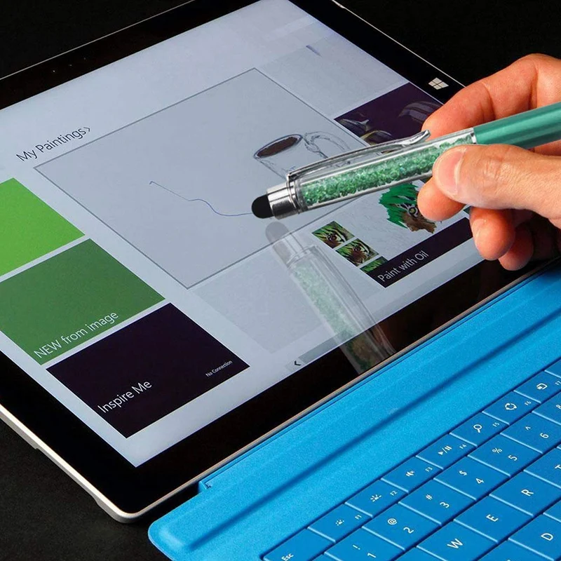 16 шт. черные чернила ручки с кристаллами стилус алмазные шариковые для емкостный