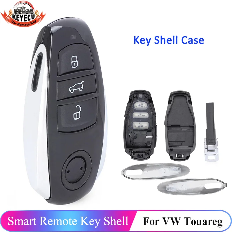 KEYECU 3 Button for Volkswagen VW Touareg 2011 2012 2013 2014 2015 2016 2017 2018 Car Remote Smart Key Shell Case Fob