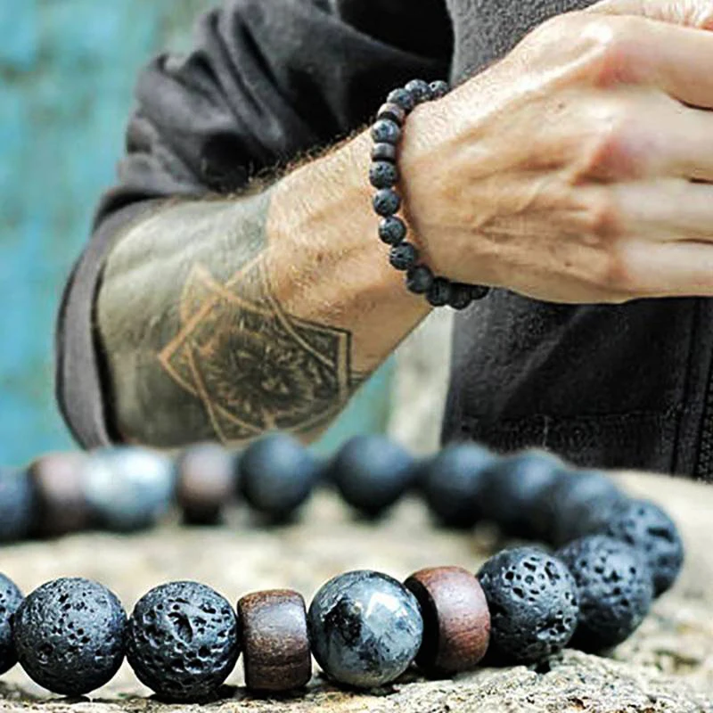 

Men Bracelet Natural Moonstone Bead Tibetan Buddha Bracelet chakra Lava Stone Diffuser Bracelets Men Jewelry gift Drop Shipping