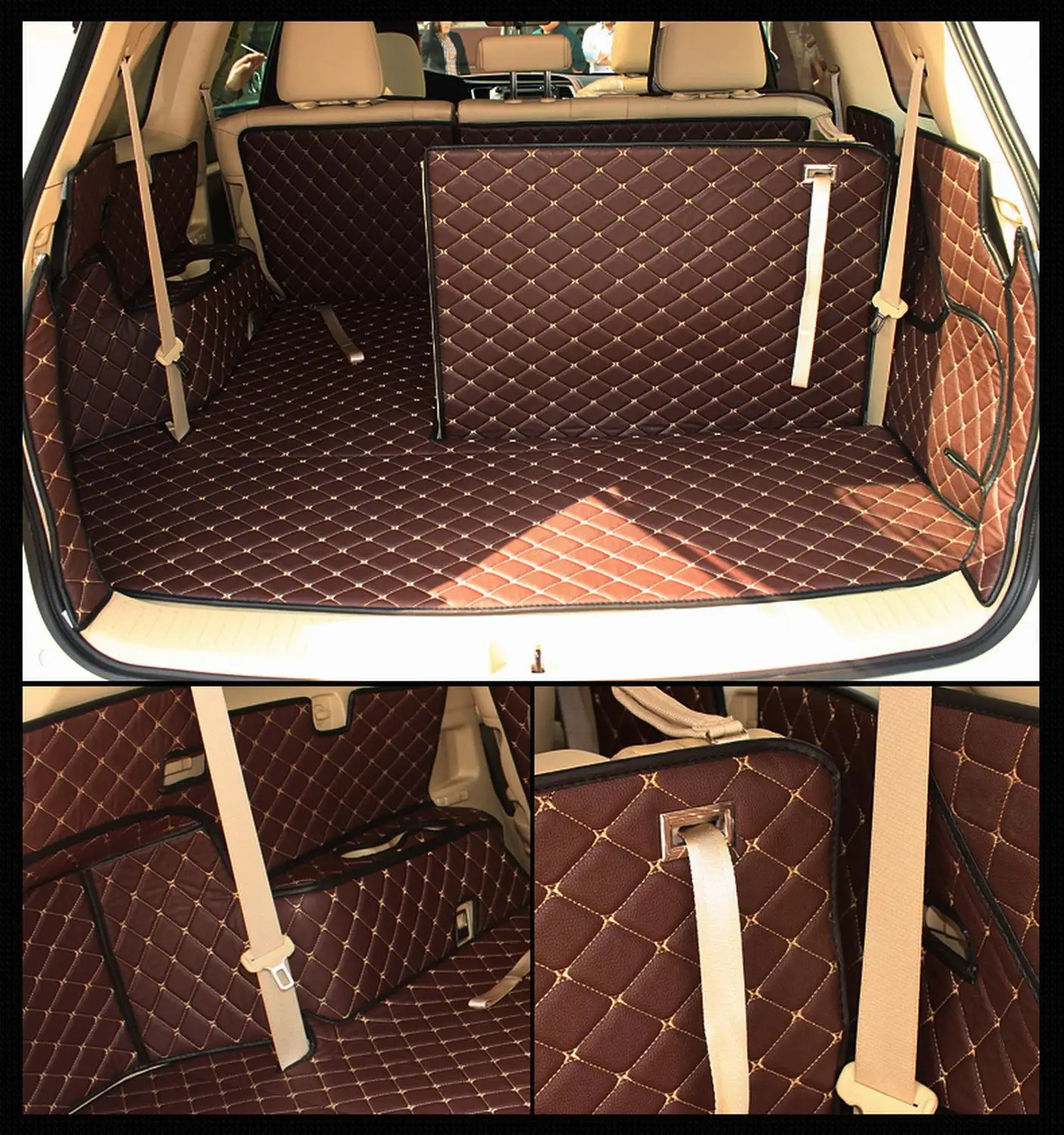 

No Odor Wholy Surrounded Waterproof Non Slip Car Trunk Mats Durable Carpets for SkodaYETI/Octavia