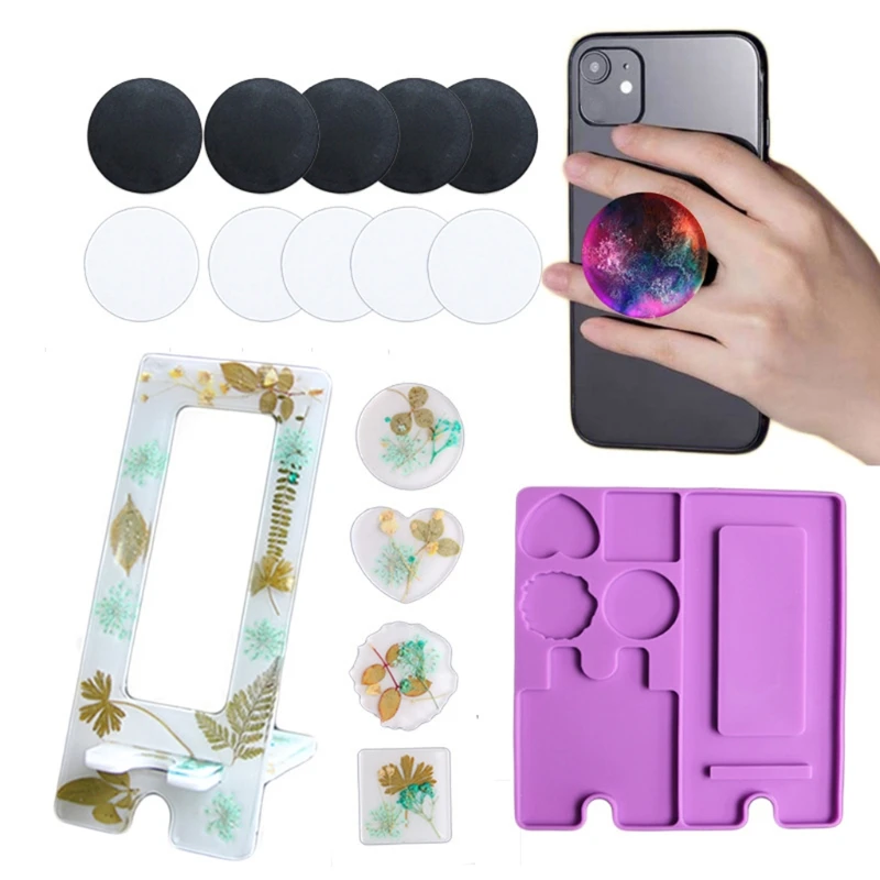 

Handmade Phone Holder Mobile Phone Stents Epoxy Resin Mold Cellphone Bracket Rack Silicone Mould DIY Crafts Jewelry Casting