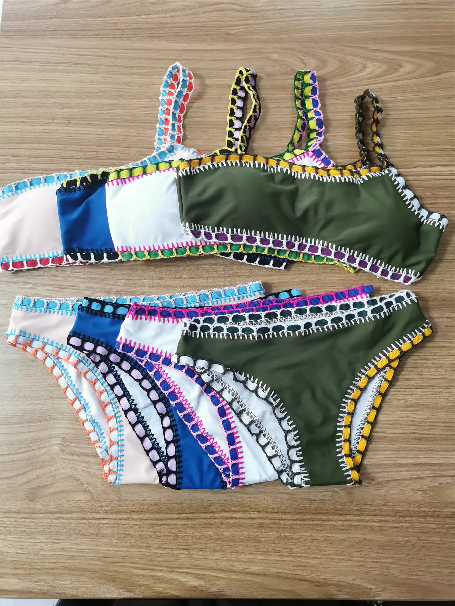 Женские пляжные бикини JUNE LIPS комплект из 2 предметов 12 цветов белый темно-синий