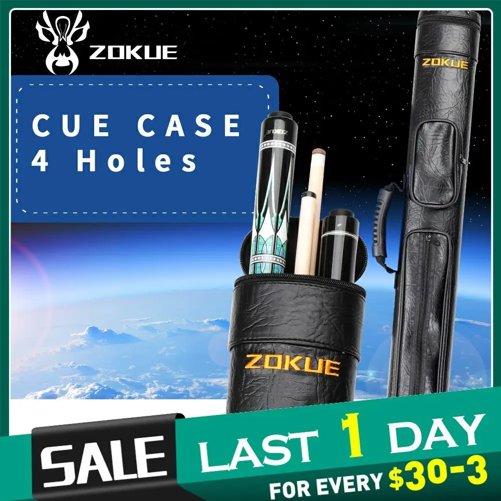 

ZOKUE 4 Holes Billiard Pool Cue Case 2 Butts+2 Shafts High Capacity Portable Durable Billard Cue Case Professional Accessories