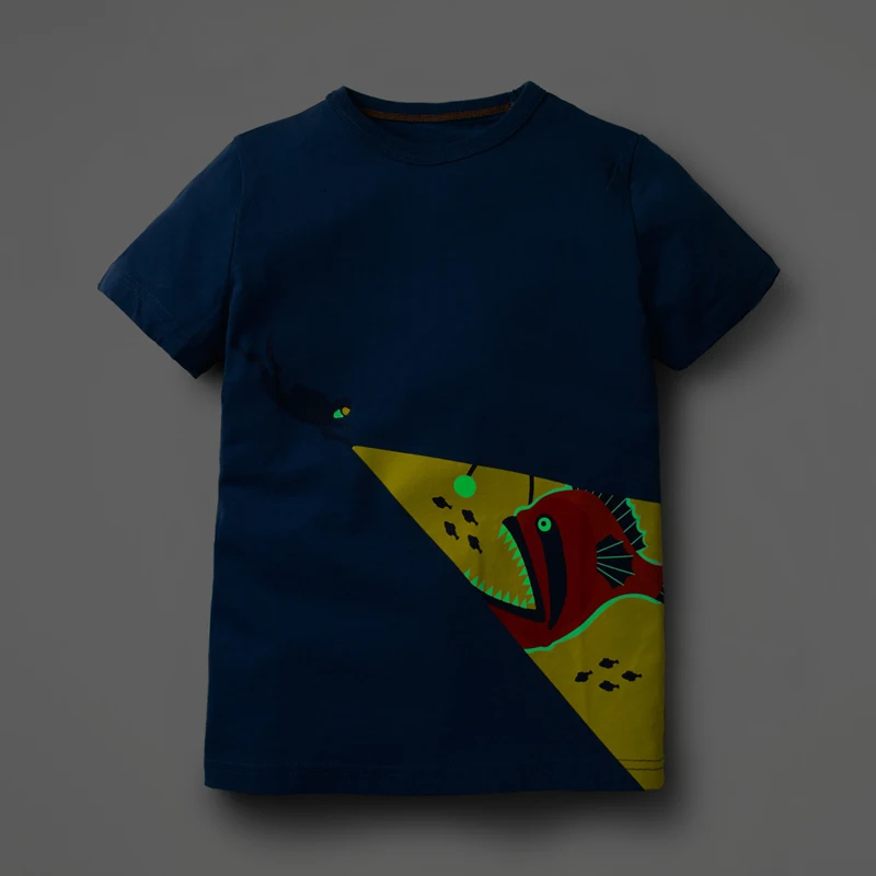 Little maven 2-7Years Summer Luminous Shark Pattern Мальчики Шорты Футболки с рукавами для малышей