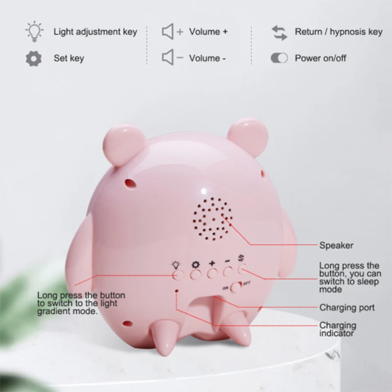 Cute Bear Alarm Clock Night Light Up Motion Sensor Music Lamp For Kids Gifts Baby Children Bedroom Decor | Дом и сад