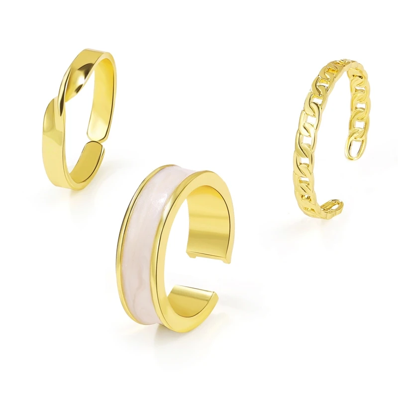 Кольцо Сетчатое из трех частей модное кольцо с простым широким циферблатом яркое