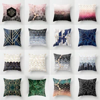 geometric pattern digital printed flannel pillow cover sofa back pillow bedside backrest soft bag pillow cover