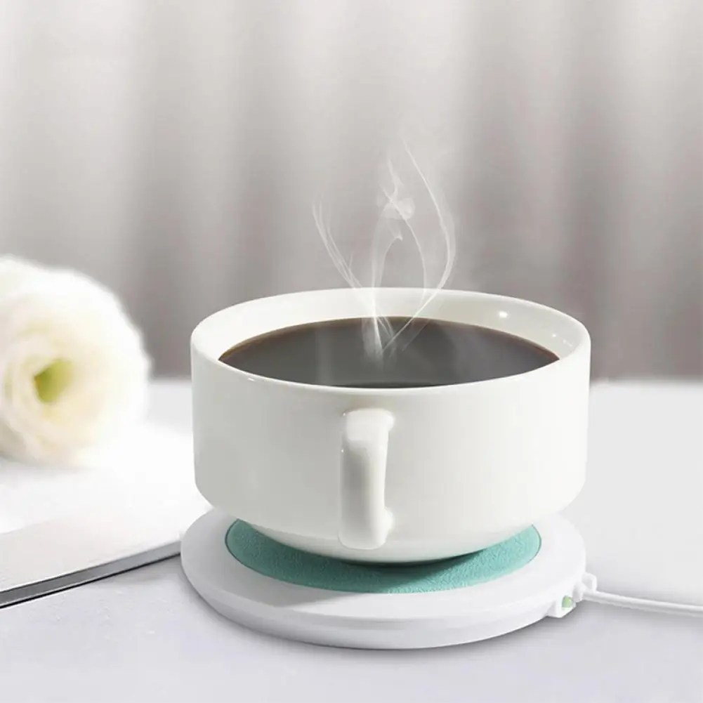 

Black/Orange Usb Heating Coasters Milk Tea Warmer Mat Office Coffee Cup Heat Pad Home Pu Constant Temperature Coaster