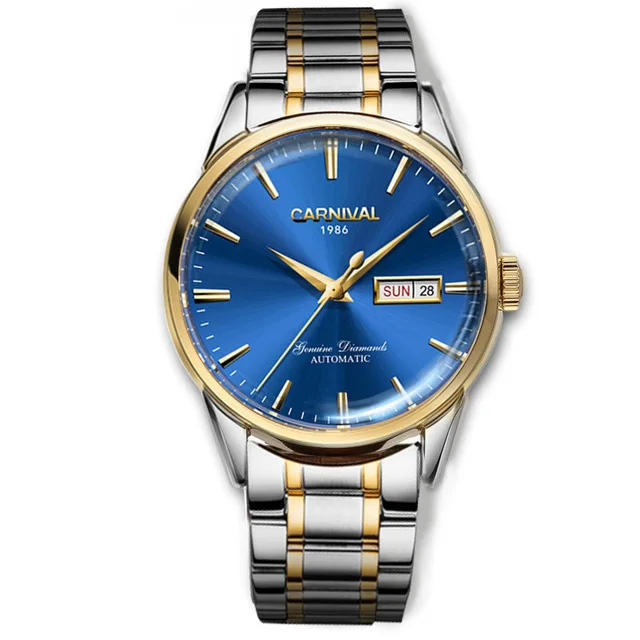 Karneval Mechanische Uhren Mode Automatische Uhr myanner 30 м вассердихт Herren Uhr винтажный Lederband Armbanduhr kol saati - Цвет: 14