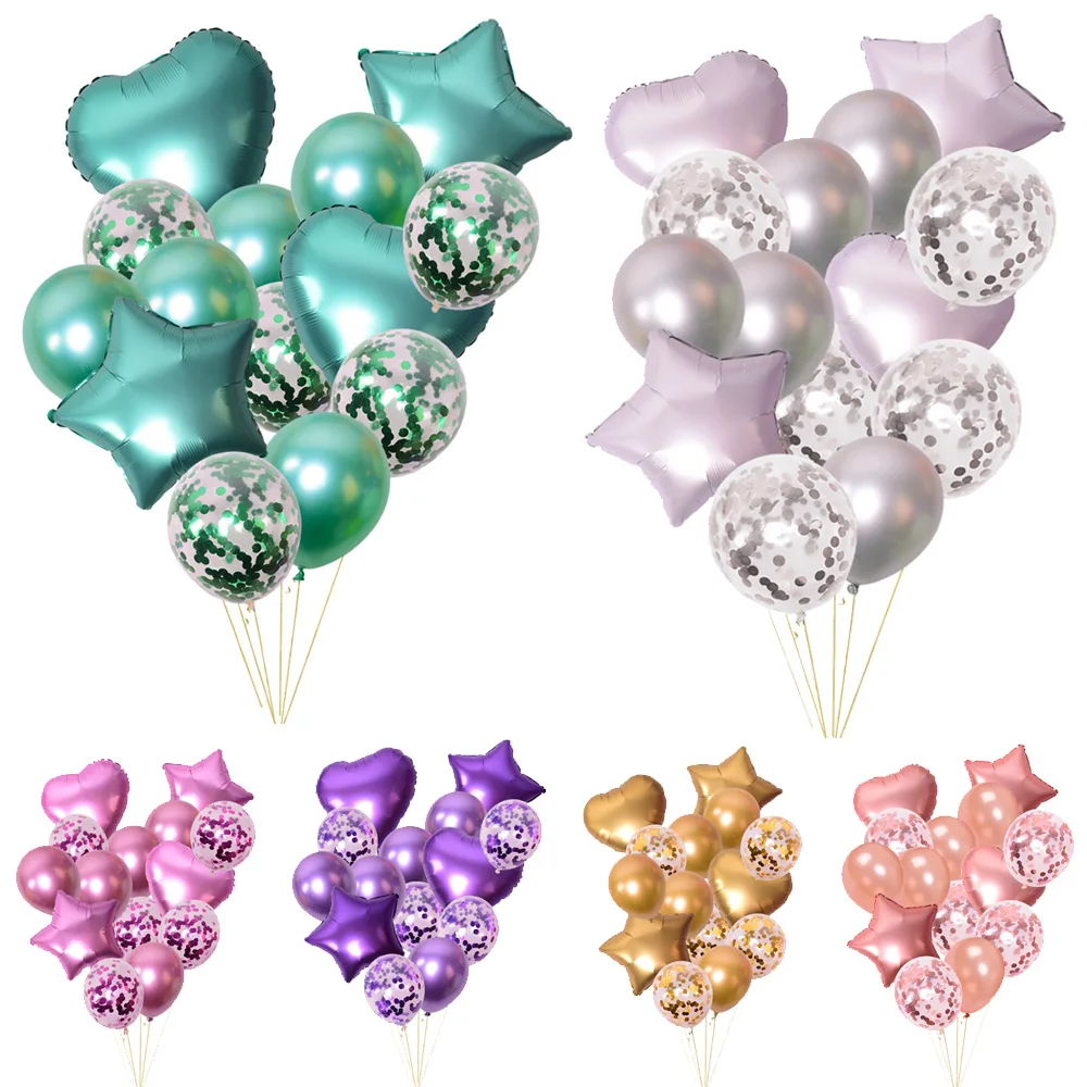 14 шт./лот металлические латексные воздушные шары набор воздушных шаров для