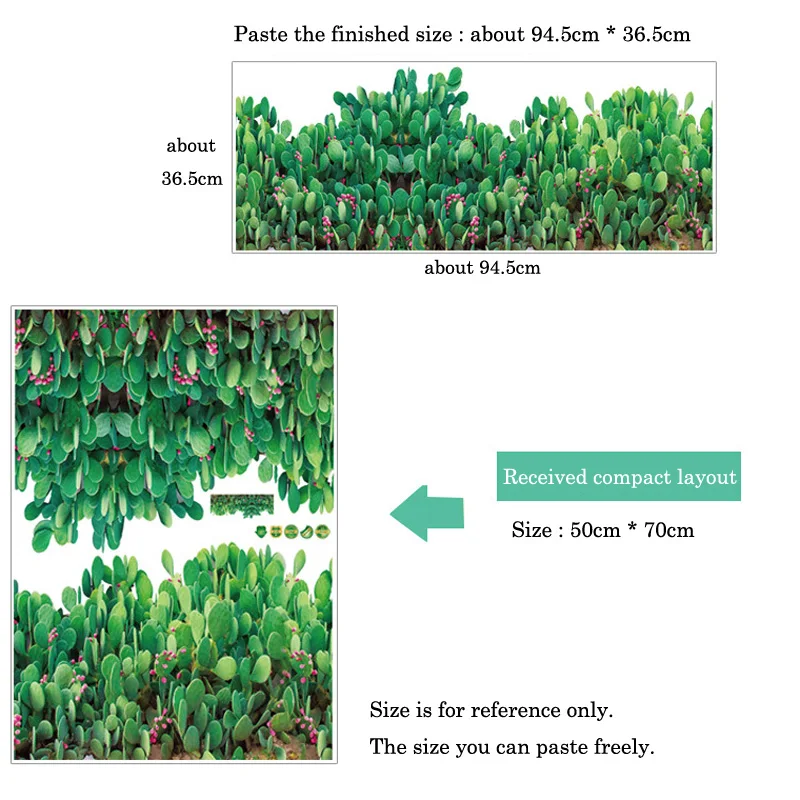 

Green cactus Baseboard Wall Stickers for home decoration bedroom living room Mural Art Decals waterproof sticker wallpaper