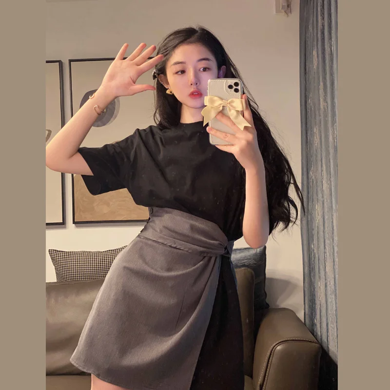 Летняя Корейская версия 2021 новое платье макси на талию дизайнерское из двух