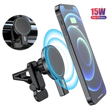 15W Qi Magnetic Wireless Car Charger Stand For iPhone 12 Mini/12/12 Pro/12 Pro Max Holder Fast Charging Vehicle Air Vent Mount