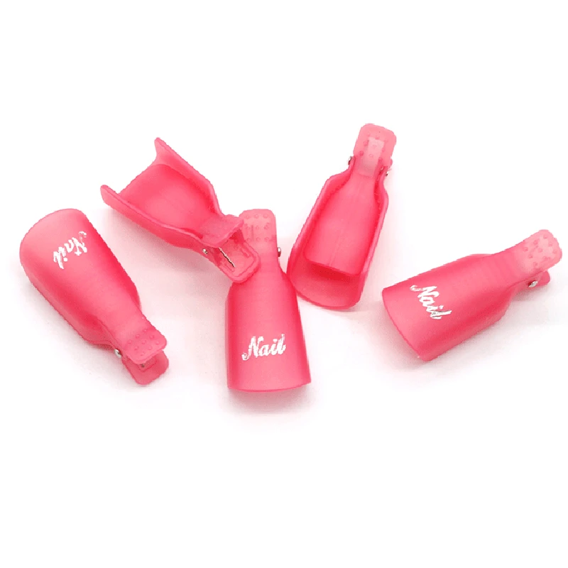 

10PCS Nail Art Soak Off Caps Clips Plastic Nail Soaker Caps UV Gel Polish Remover Wraps Nail Art Tips for Fingers Nail Tools
