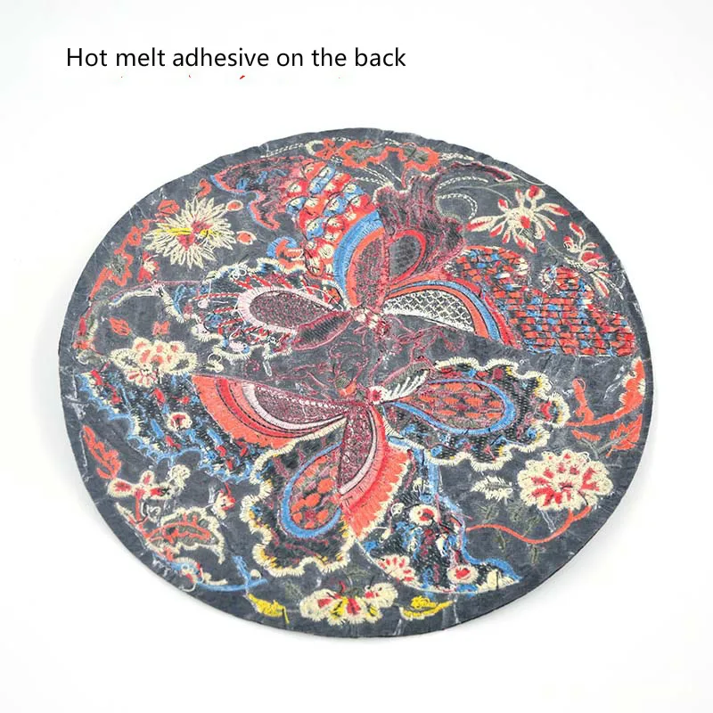 Creative Round Butterfly Embroidery Craft Clothes Decorative Patch Chinese Style Large Cheongsam Wedding Cloth Stickers