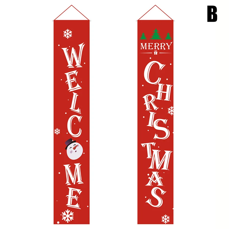 

Christmas Curtain Couplet Home Door Window Holiday Festive Decor Welcome Banner SP99
