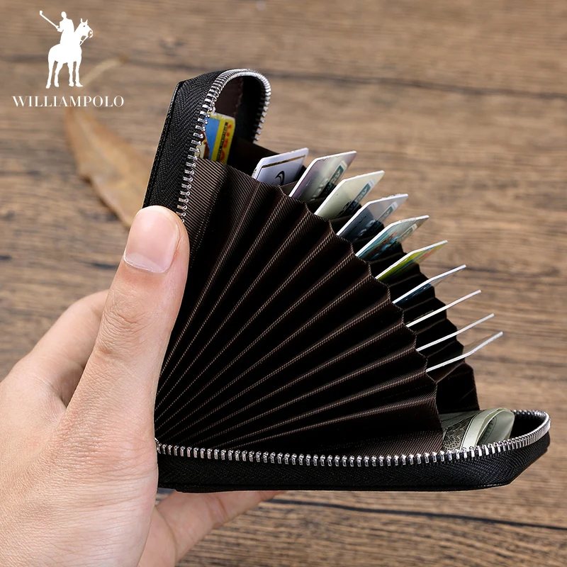 Бумажник WILLIAMPOLO PL185143 мужской кожаный кредитница кошелек из воловьей кожи на