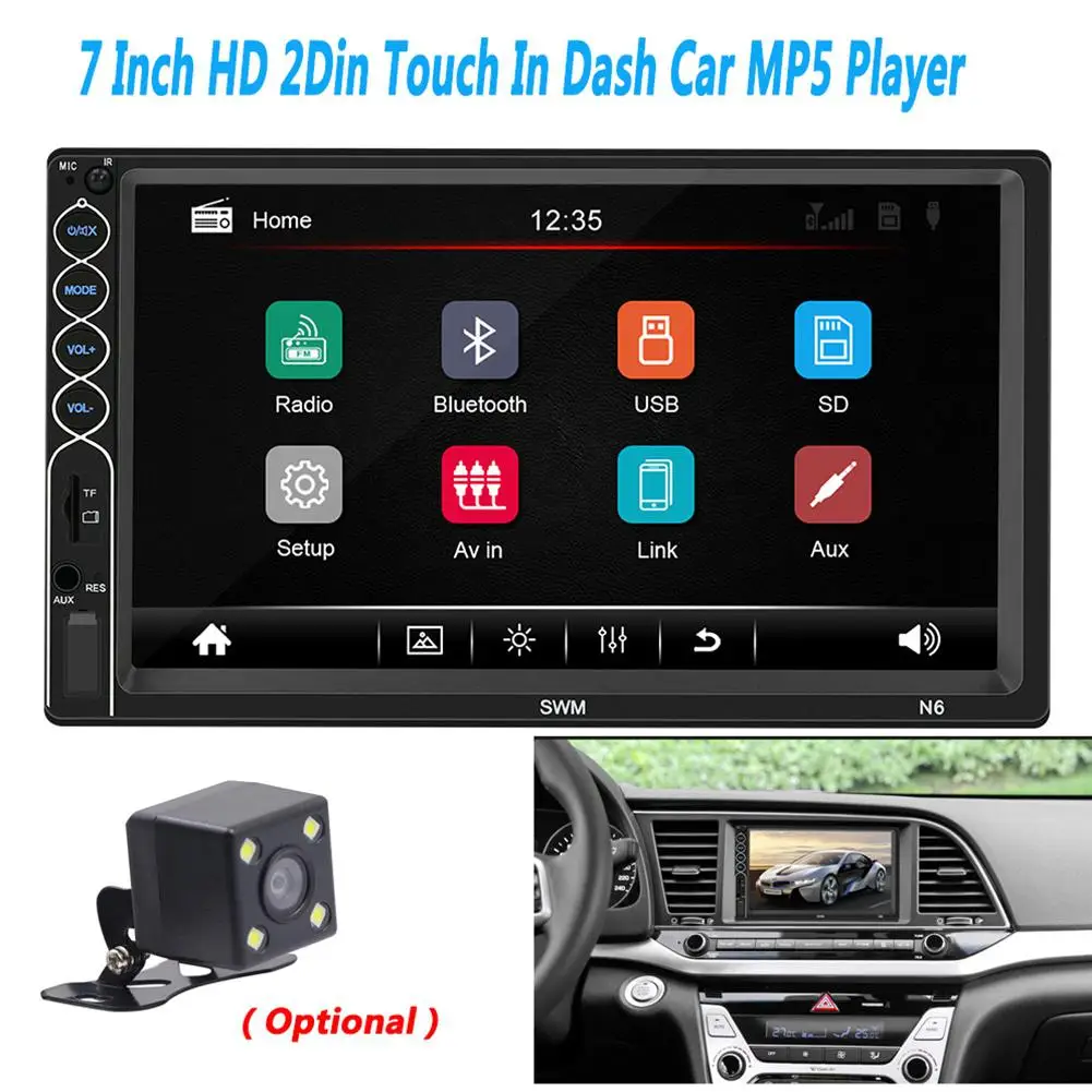 HiMISS MP5 авто медиаплеер USB Bluetooth аудио автомобильное радио Multimidia 12V FM HD 7 &quotэкран