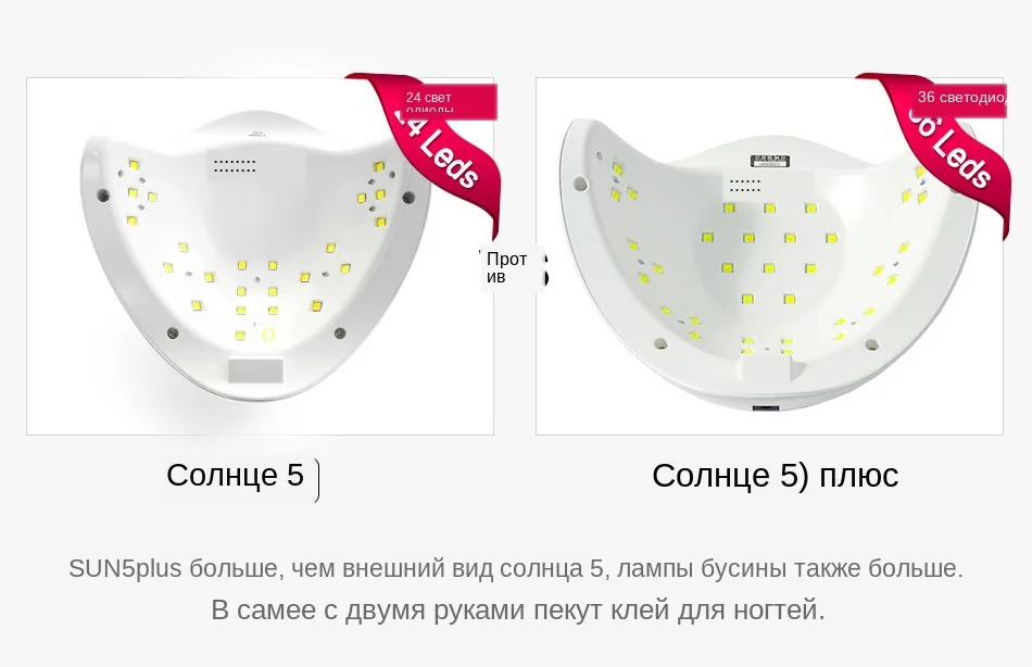 SUNUV SUN5 Plus 48 Вт УФ светодиодная лампа для сушки ногтей для отверждения всех типов геля 99s низкий нагрев 36 светодиодов УФ лампа для двух рук машина для дизайна ногтей
