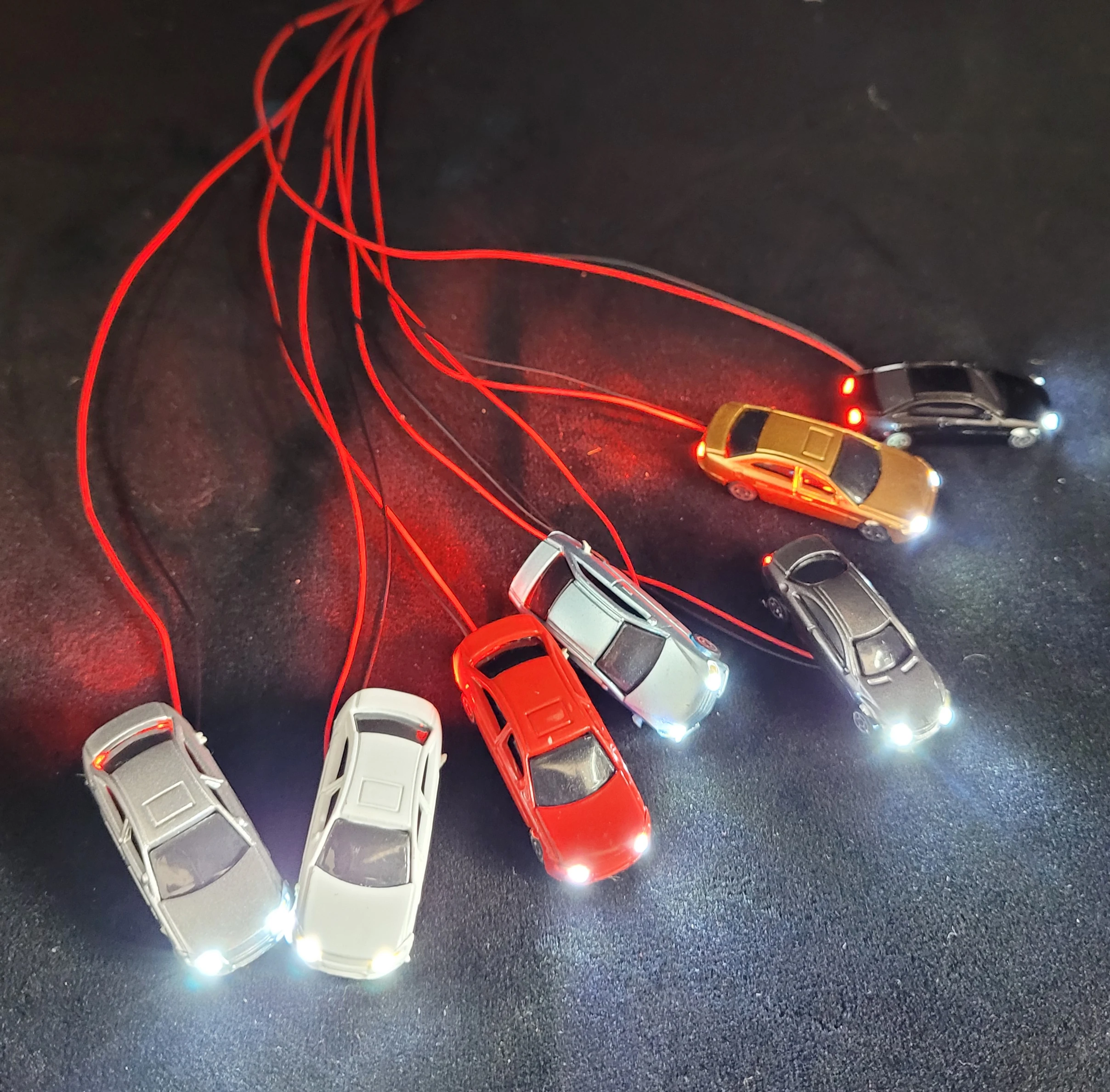 Модель автомобиля с лампой 5 шт. миниатюрный автомобиль 12 В компоновка