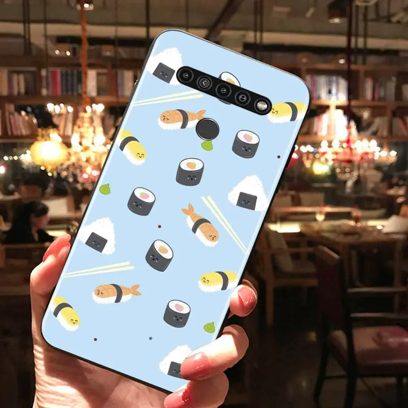 

Sushi Pug for LG G8 G8S G8X V30 V35 V40 V50 V60 ThinQ Q60 K40 K50 K30 K41 K51 K61 K71 K22 Black Phone Case