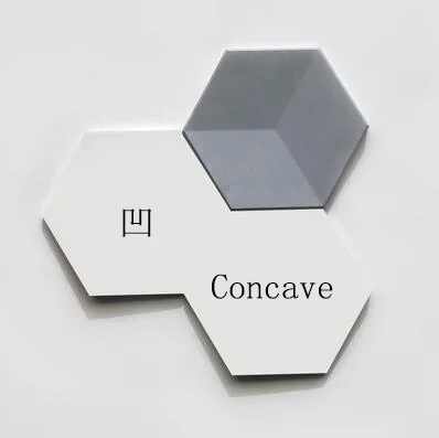 concave 11.7cm Шестиугольная Геометрическая плитка для стен силиконовые формы бетон ТВ фон бетонные кирпичные формы - Цвет: concave 11.7cm