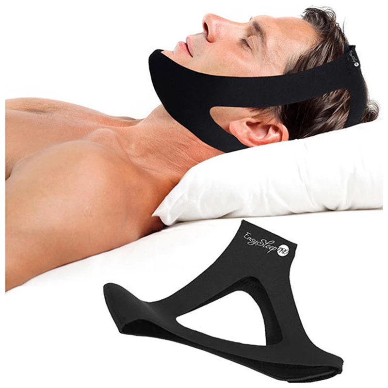 Anti Snore ремешок для подбородка стоп храп пояс приступ апное во время сна подбородник ремни для обувь для мужчин и женщин; ночь аппарат для сна инструменты маска реер - Цвет: Черный