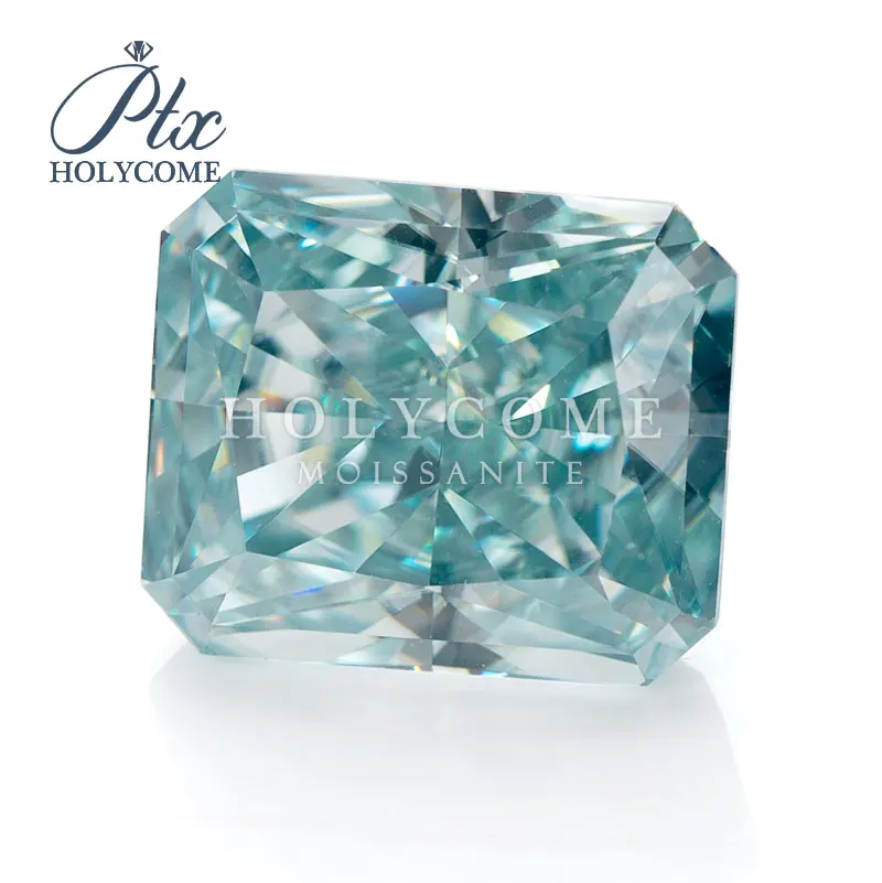 

New product radiant cut 5.5*6mm Aqua Blue/Light Blue Synthetic Moissanite for ring earrings necklace kolczyki bracelet piercing