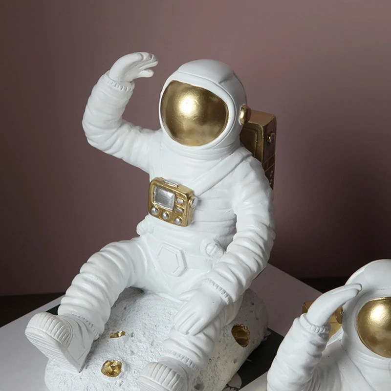

1 Pair Astronaut Bookend Book Stand Study Room Decoration Ornaments Office Display Creative Furnishings Home Decoration
