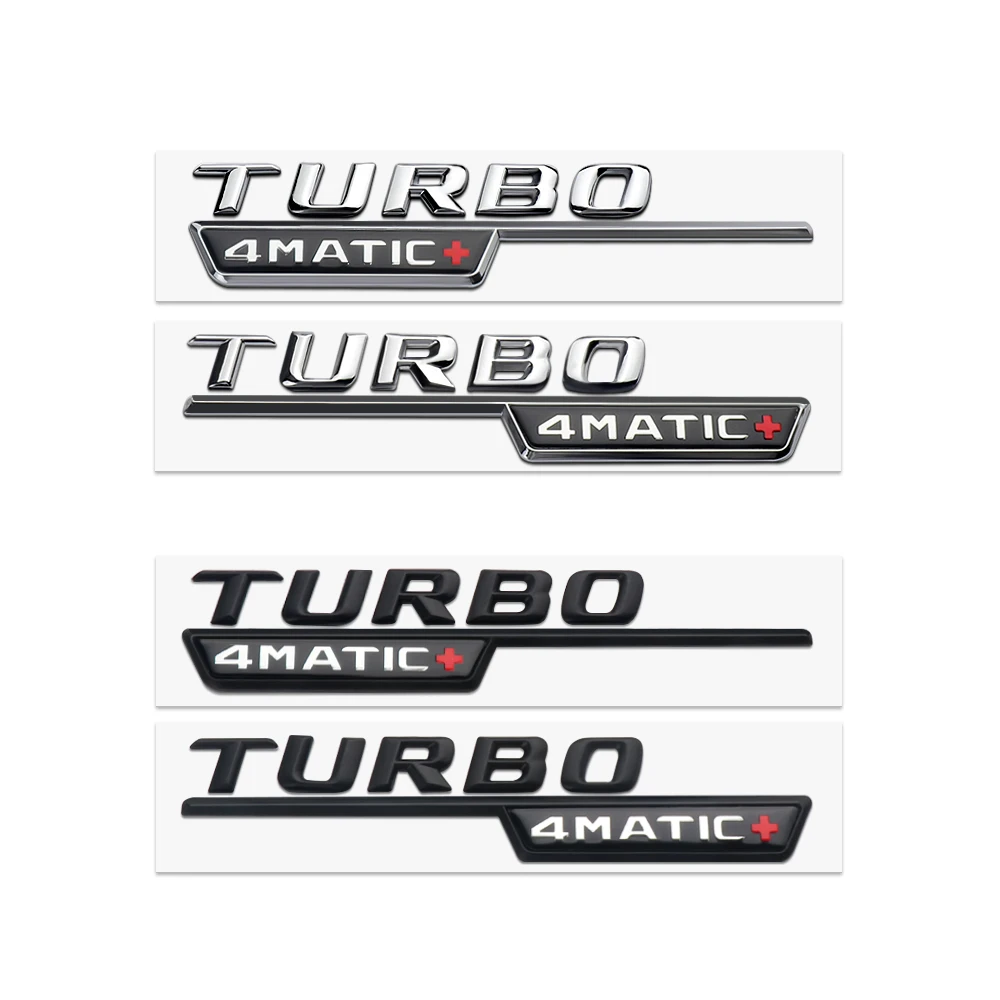 Наклейки на переднее крыло автомобиля 2 шт. эмблема Turbo 4matic + Red Plus для Mercedes Benz AMG