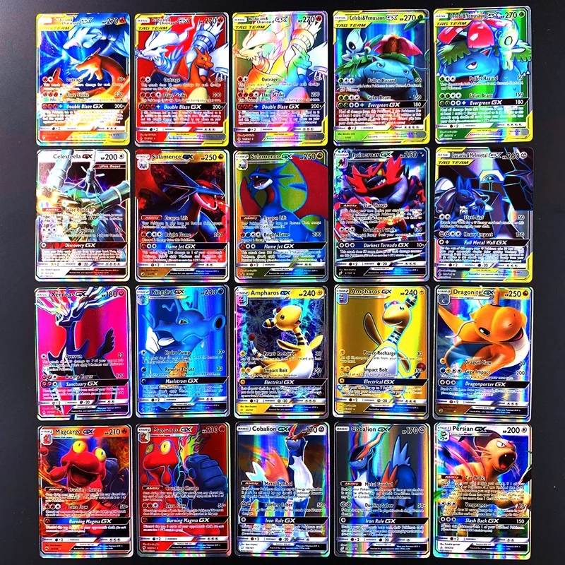 300 шт. 60 блестящие карты Pokemon Cartes GX 100 шт.|Коллекционные игральные карты| |