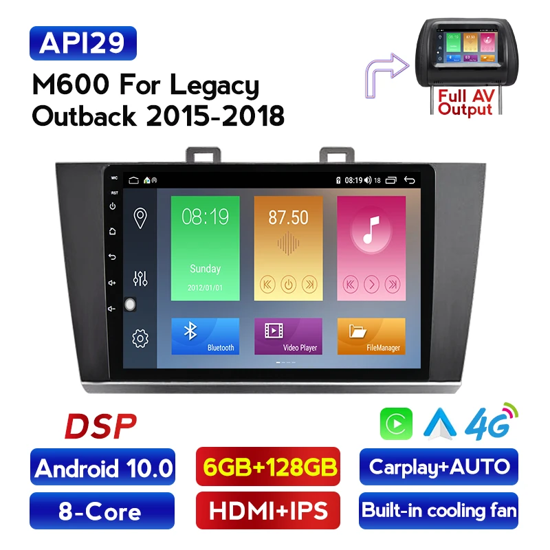 

Автомобильный мультимедийный DVD-плеер Android с GPS-навигацией для Subaru Legacy Outback 2015-2018, HD IPS экран, радио, охлаждающий вентилятор 4G LTE