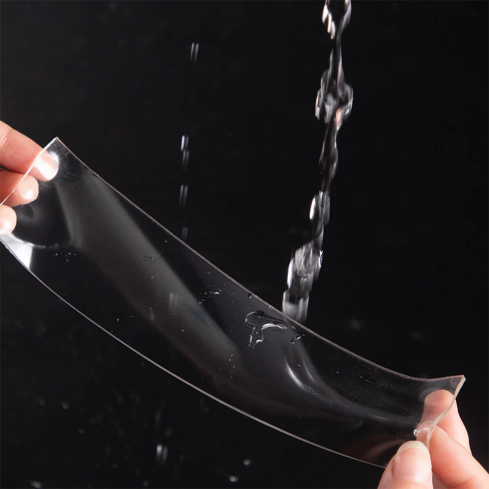 Нано Двухсторонняя клейкая лента 1000 мм прозрачная бытовая водонепроницаемая