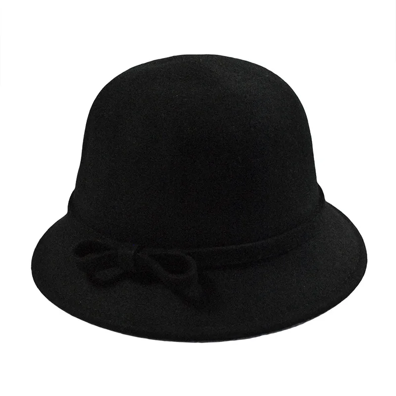 

Women Round Top Cap Solid Color Soft Breathable Bowknot Decor Ladies Hat TC21