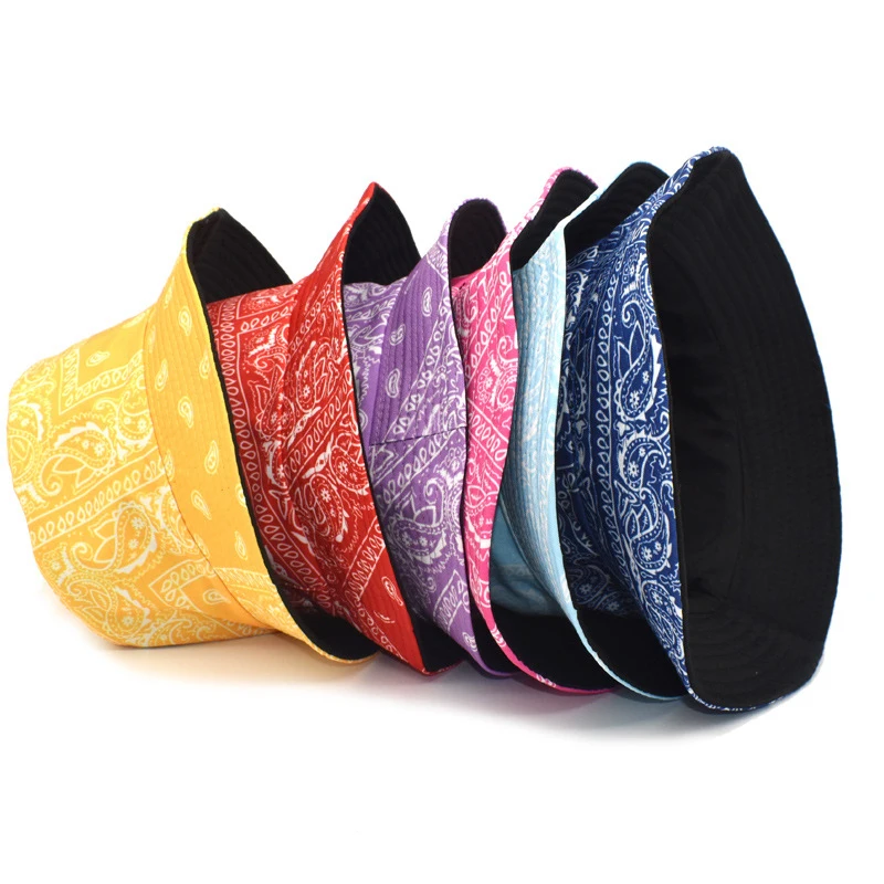 

Women/Men Summer Bucket Hat Floral Printed Fisherman Hat Foldable Sunhat Two Side Wear Cycling Fishing