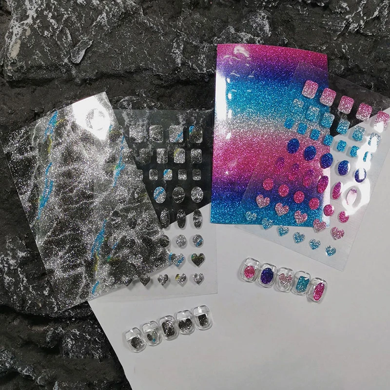 

1pc Reflect Light Chips Super Rainbow Aurora Sticker Holographic Film Rainbow Laser Reflect Light Nail Decoration New Nail Decal