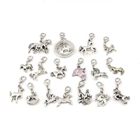 17pcs alloy mix horse floating lobster clasps charm pendants for jewelry making