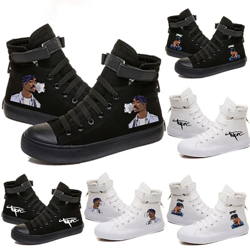 

Rapper Tupac 2Pac High Top Canvas Shoes Cozy Sneakers