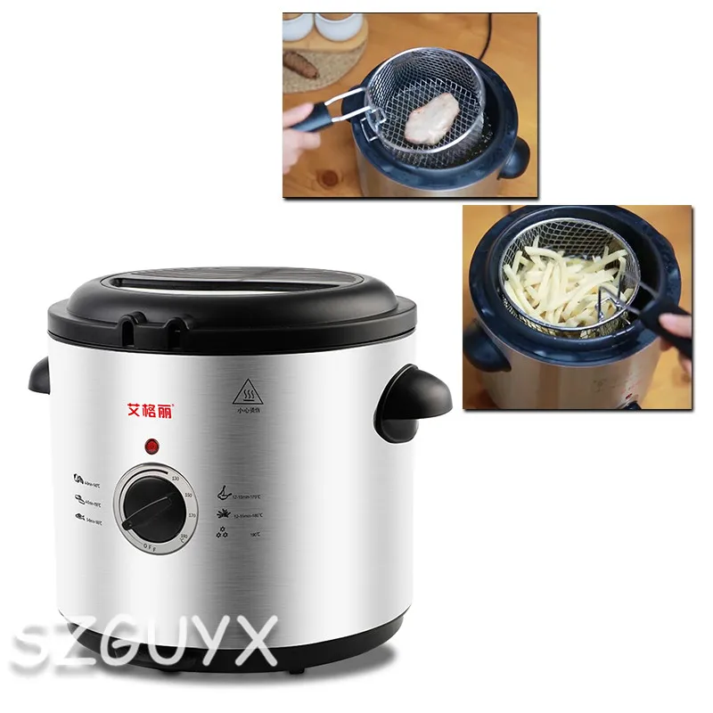 Электрическая мини Фритюрница 1 5 л съемная антипригарная одногоршечная