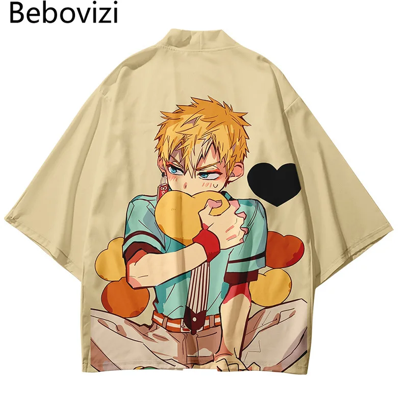 Кимоно женское в японском стиле аниме юката Пляжная рубашка хаори Оби уличная