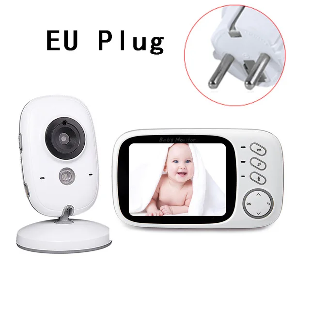 EU Plug Yiktree 3,2 дюймов беспроводной цветной видеоняня 2 способа разговора детская няня камера безопасности ночное видение контроль температуры - Цвет: EU Plug