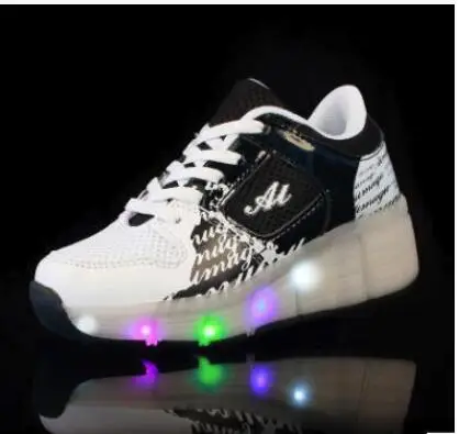 as picture 14 Новые детские светящиеся кроссовки Heelys, детская обувь для роликовых коньков, детские туфли со светодиодной подсветкой, кроссовки для мальчиков и девочек с колесами - Цвет: as picture 14