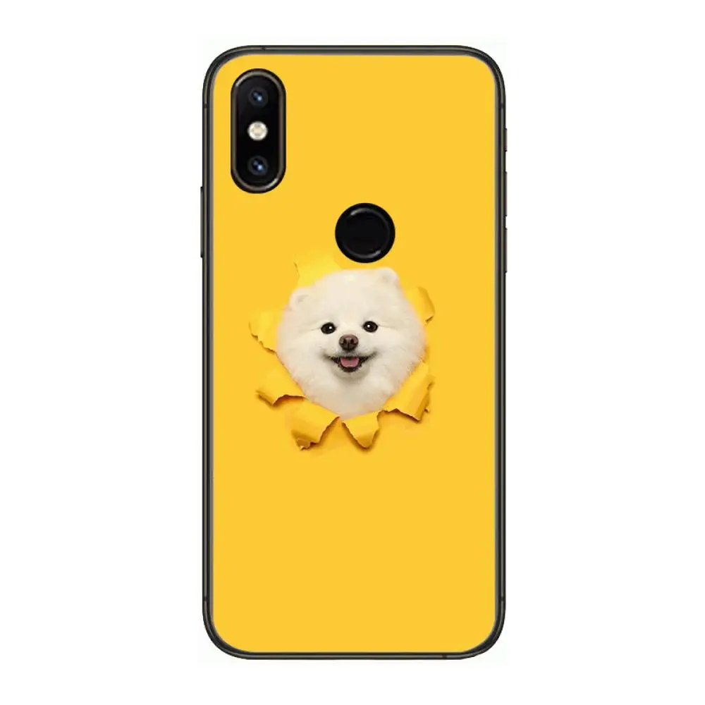 

Hiromi Cute white puppy pet Phone Case For xiaomi M2 C3 X3 F2 Lite NFC 6 5 x Poco k30 Pro Anime Black Cover Silicone Back Prett