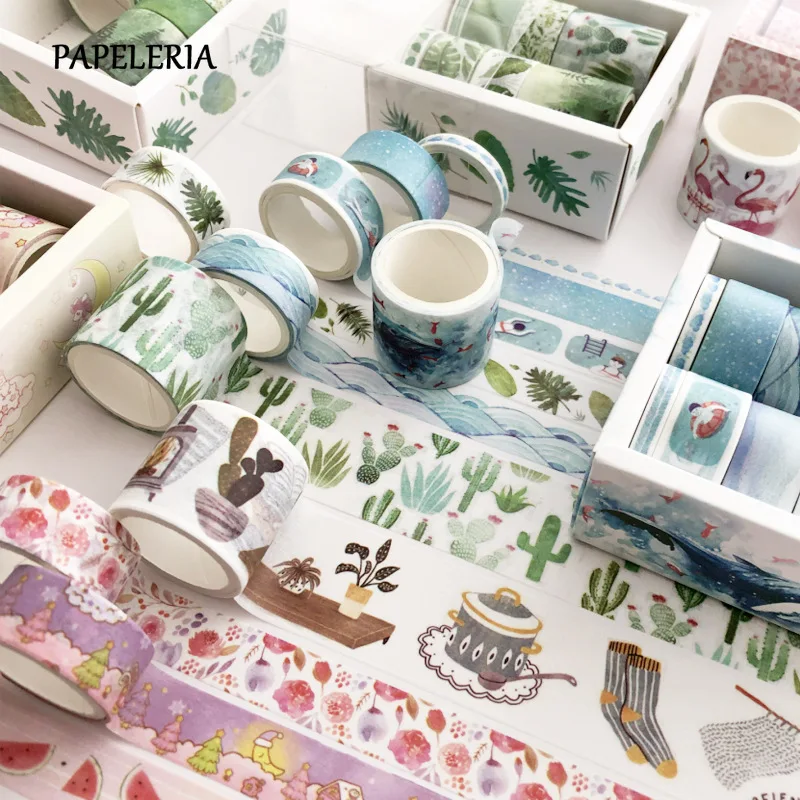 8 шт. набор декоративного скотча Васи Фламинго милые клейкие ленты DIY