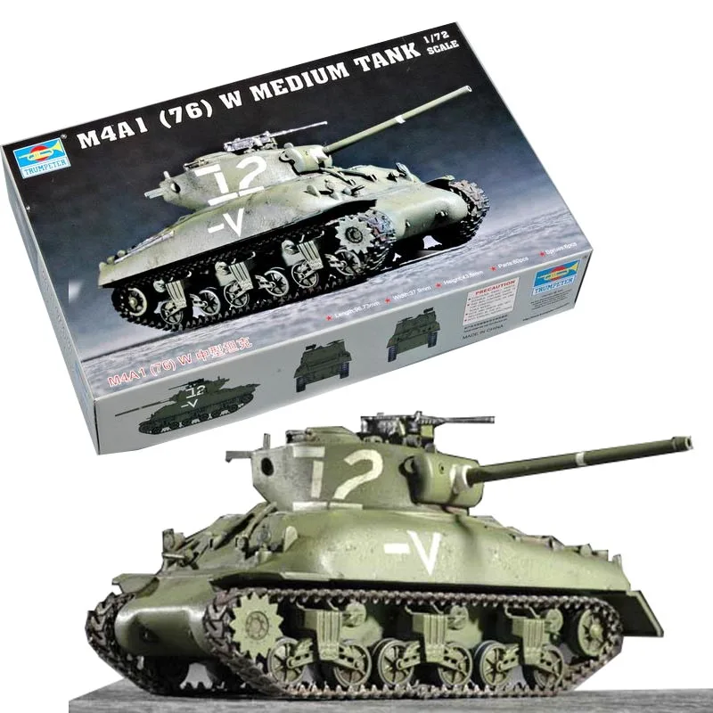 1:72 США M4A1 76 Вт основной боевой танк модель военной сборки бронированный