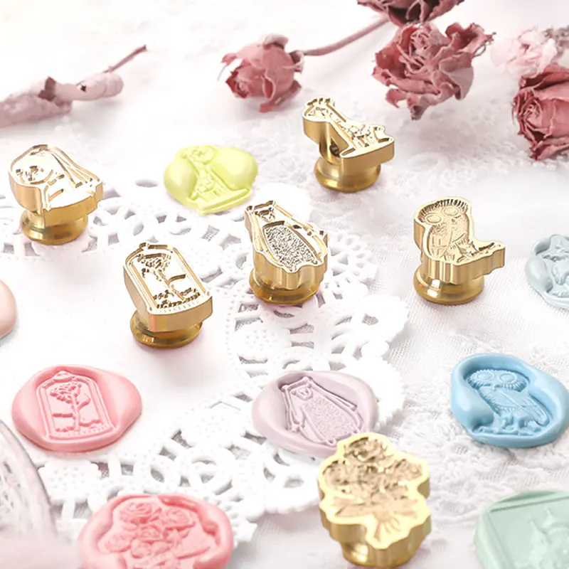 

Mini Wax Seal Stamp 3D Embossed Special Shaped Sealing Stamp Wedding Party Invitation Gifts Cards Scrapbook Decor Craft Supplies