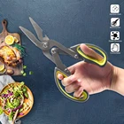 Кухонные ножницы 6 в 1 2cr13, сверхмощные изогнутые многофункциональные ножницы для куриных костей, ножницы для еды, овощей, рыбалки, нож для готовки
