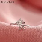 Uini-Tail, хит продаж, новинка, Стерлинговое Серебро 925 пробы, модное, изысканное, милое, звездное, moose, микро инкрустированное кольцо, модное, Трендовое кольцо