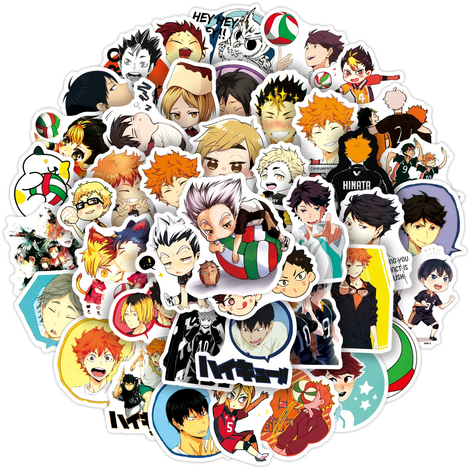 

2021 Новый мультяшный 50 шт. Haikyuu! Наклейка Shoyo Hinata каракули мультяшный персонаж анимированные чашки для воды Наклейка на колесиках подарки